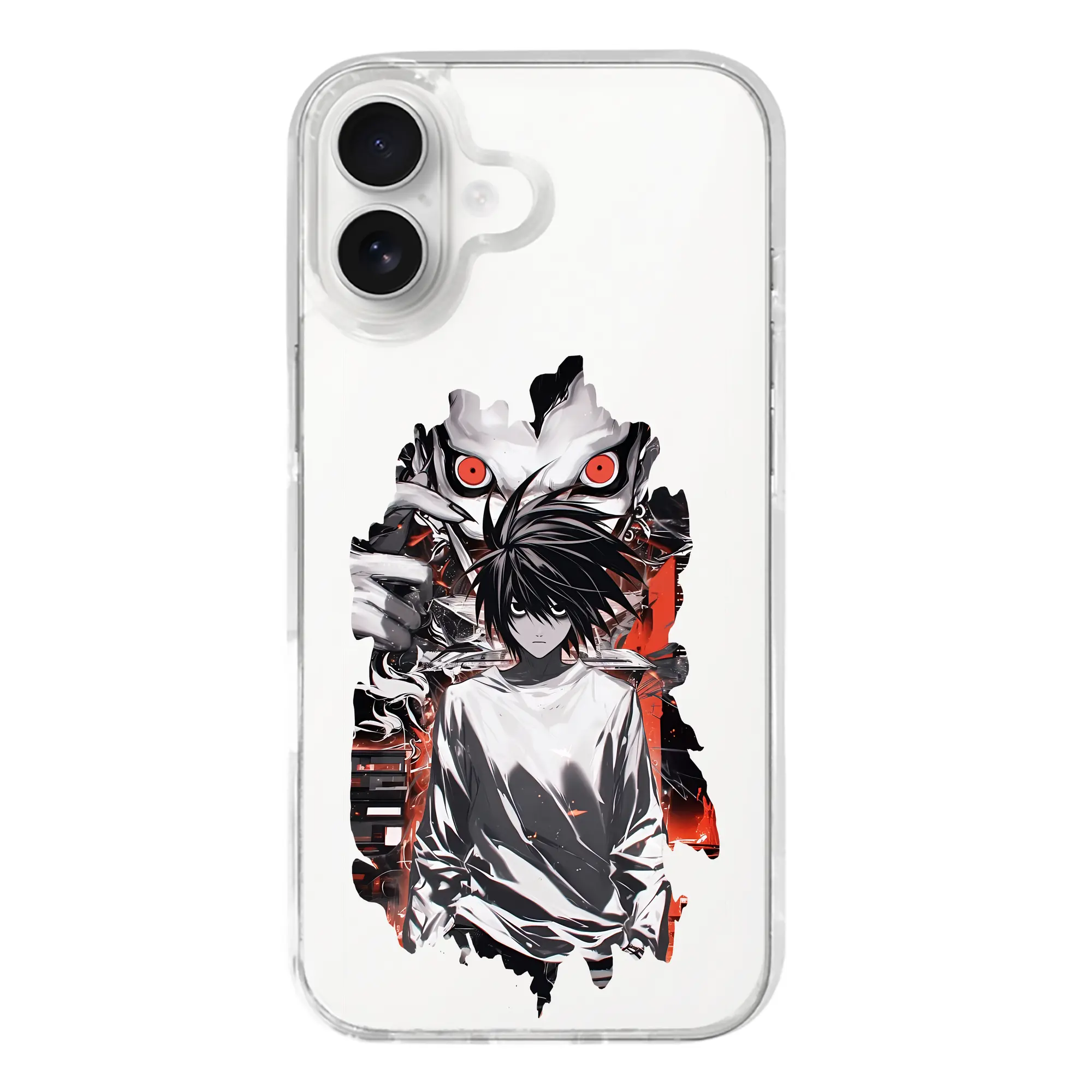 デスノート グッズ,L - iPhone 17シリーズ 透明スマホケース – 薄型・耐衝撃・精密フィット保護カバー